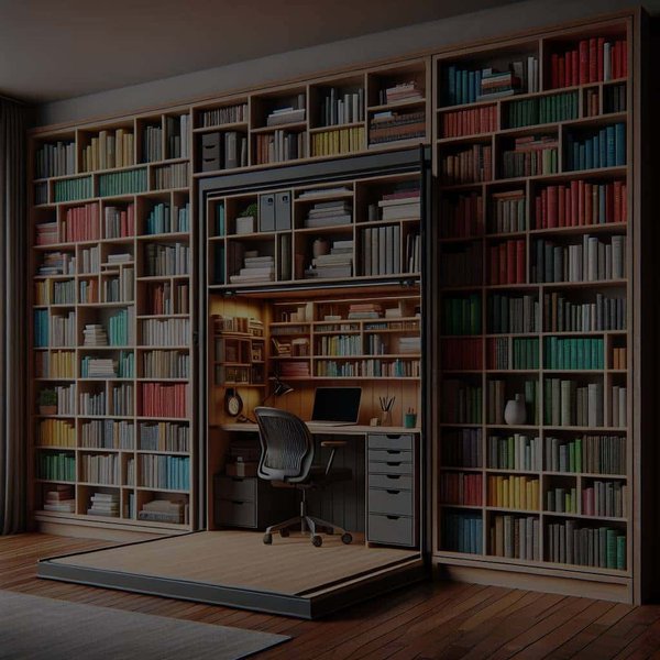 What Are the Best Solutions for Creating a Hidden Home Office in a Bookshelf Wall?